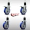 Service Caster 5'' SS Blue Poly Swivel 1-3/4'' Expanding Stem Caster Set 2 Total Lock Brakes, 4PK SCC-SSEXTTL20S514-PPUB-BLU-2-S-2-134 - alternate 3